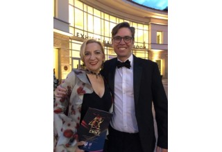 Monica Leigh at the Emmys with Richard Janes