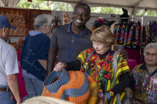 Nanasei Agyemang of Bolga Woven, Ghana & IFAM Advisory Board Member JoAnn Balzer