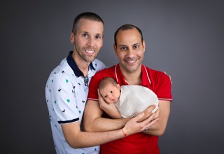 Steven Berson (right) and Oren Cohen (left) with their son, Jayden.