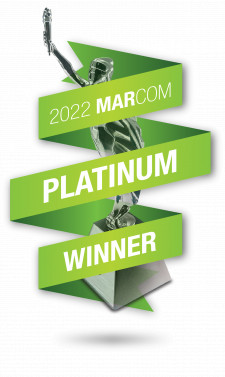 2022 MarCom Platinum Winner Statuette