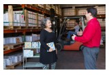 Lundy Wilder and John Adams in the Villa Lagoon Tile warehouse