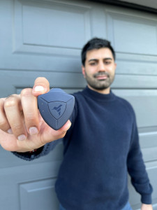 CEO Kabir Sidhu presenting the AirBolt GPS