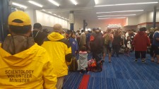 The team of Volunteer Ministers arrived at the convention center that is serving as a shelter for those displaced by Hurricane Harvey and worked through their first night distributing supplies and providing any help needed.