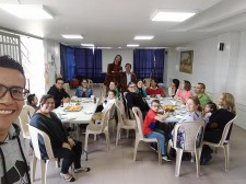 López with some members of his church