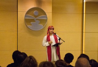 Afghan poet Haydar Shah in a performance in honor of World Interfaith Harmony Week 