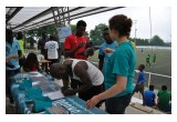 Athletes and fans came to the booth to sign the Drug-Free Pledge.