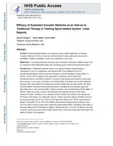 Real-world outcomes study on SAM wearable ultrasound treatment published in the Global Journal of Orthopedic Research 2020