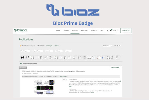 Tymora Analytical Operations’ Proteomics Solutions Gain Global Exposure Through Bioz Integration