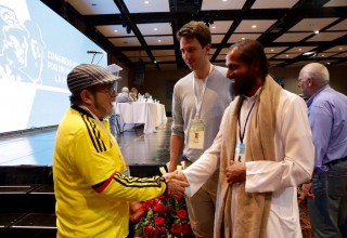 Swami Paramtej Meeting Rodrigo Londono of FARC