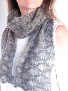 Rain Storm Beaded Lace Scarf