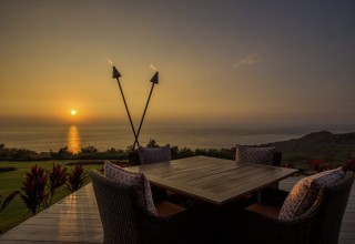 The evening view from the Amenity Pavilion.