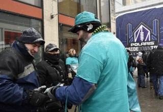 The volunteers spent the day handing out drug education booklets in Minneapolis