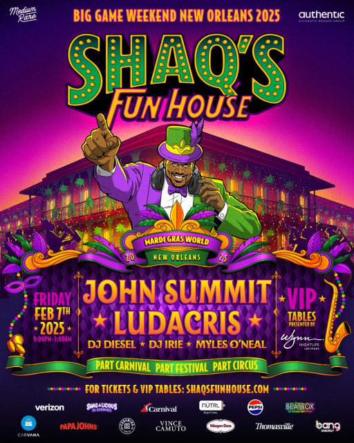 Shaquille O'Neal Brings 7th Annual Shaq's Fun House to New Orleans for Big Game Weekend