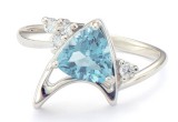 Trillion Ring in blue topaz