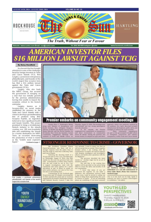 American Investor Files $16 Million Lawsuit Against Turks and Caicos Government Over Broken Promises and Business Damages