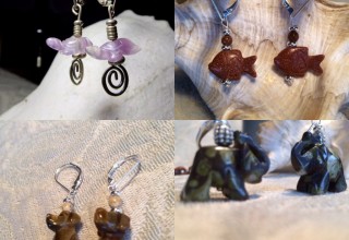 Carved stone animal jewelry