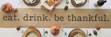 Eat. Drink. Be Thankful. Kraft paper table runner