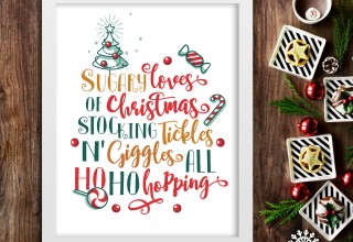 Sugary Loves of Christmas Stocking - Christmas Wall Art 