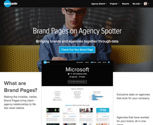Ever Wonder What Marketing Agencies Google and Verizon Use? Agency Spotter's Brand Pages Are the First to Unlock This Data
