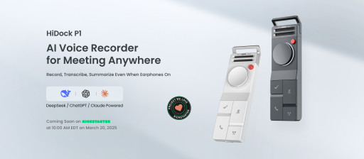 HiDock Announces Pre-Launch of HiDock P1: A Revolutionary AI Voice Recorder for Meetings Anywhere