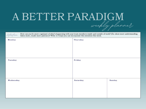 A Better Paradigm Releases the Kinder Workplace Planner and Reflection Journal