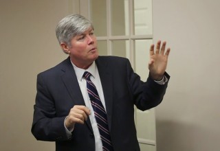 Wilson McManus speaking in Towson, Maryland