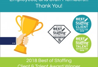 Sparks Group Has Been Selected to the 2018 Best of Staffing Client and Talent Lists!