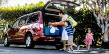 Family packing car