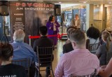 Georgia State Senator Donzella James dedicated the Citizens Commission on Human Rights touring exhibit in Atlanta May 22