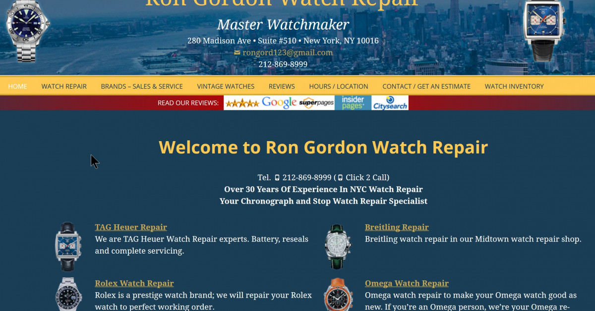 Ron Gordon Watch Repair NYC s Favorite TAG Heuer Repair and