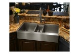 Custom triple-bowl stainless steel sink