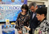 Los Angeles-based Public Affairs representative Ms. Janet Weiland shared information on the Church-supported drug education and prevention initiative with visitors to the Scientology booth at the Parliament of the World's Religions.