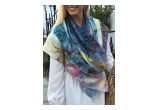 Watercolor with Pastel Silk Twill Scarf