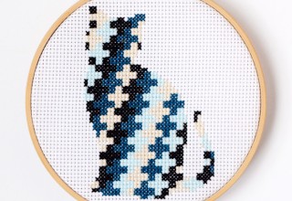 Optimistic Cat Modern Cross Stitch Kit