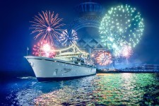 Fireworks illuminate the Freewinds