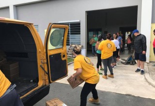 Scientologists are distributing food, water and baby supplies to those in need.