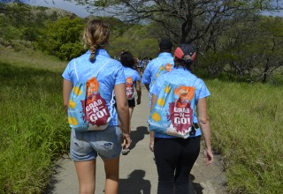 Diamond Bakery Team hiking to the top.