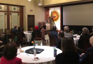 Liberian human rights activist Joseph Yarsiah briefed those attending the Church of Scientology Pasadena human rights open house on the African Literacy Project.  