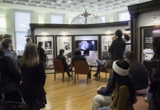 Youth tour the Public Information Center at the Church of Scientology Nashville. 