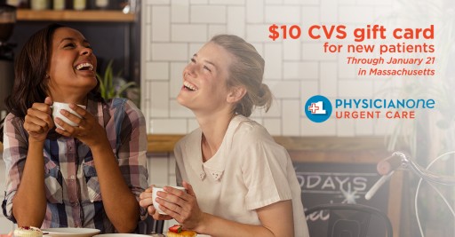 PhysicianOne Urgent Care Announces $10 CVS Gift Card Giveaway in Massachusetts