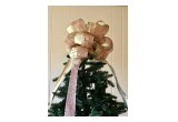 Frosty Collection Rose Quartz Glittered Tree Topper Bow