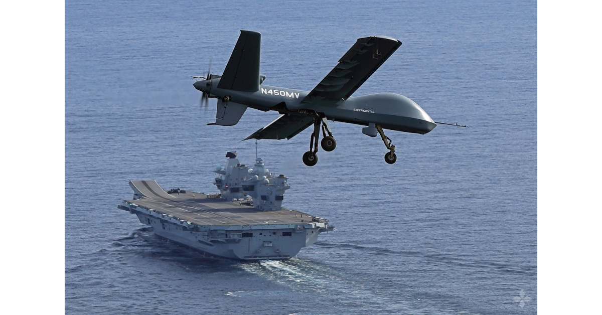 GA-ASI Demonstrates Short Takeoff/Landing of UAS on UK Carrier ...