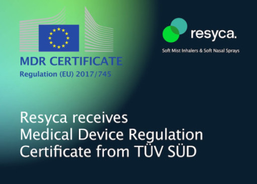 Resyca Receives Medical Device Regulation Certificate From TÜV SÜD