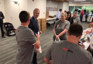 Mayor Fischer and Blessings in a Backpack