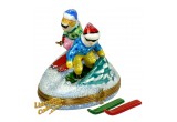 Skier & Snowboarder Porcelain Limoges Box | LimogesCollector.com