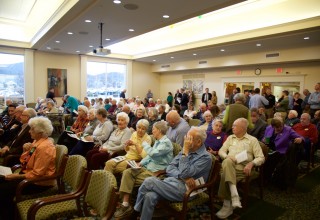 The Kendal at Lexington community celebrated the groundbreaking ceremony from two onsite viewing locations