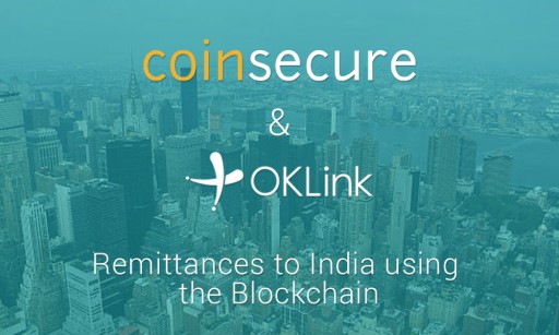 Coinsecure Partners With OKLink to Bring Blockchain Technology Based Remittances to India