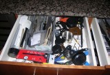 Messy kitchen drawer