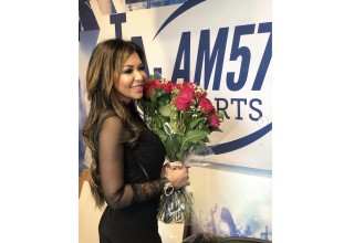 Maryam parman visits am570 recording studio in Burbank