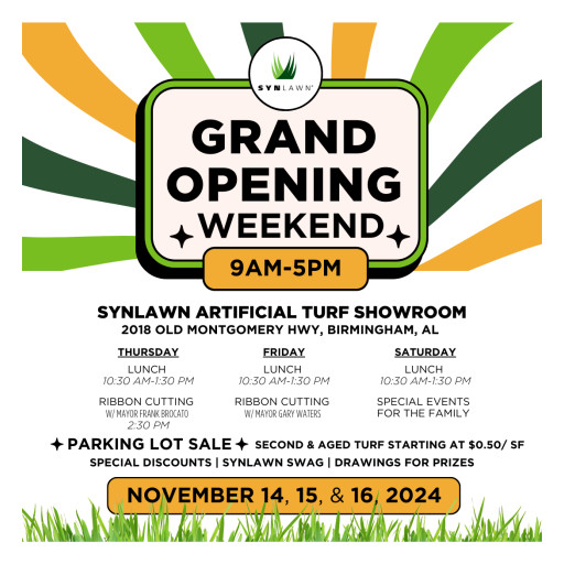 SYNLawn Alabama Hosting a Three-Day Grand Opening Celebration at New Showroom in Birmingham